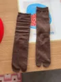 Brown polka dot tabi socks, women cotton split toe slouch socks, autumn daily wear sku variant. - One Size / Marled Coffee