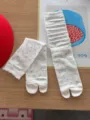Women's white split toe polka dot socks cotton casual cute tabi crew socks autumn new - One Size / White