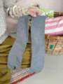 Women's grey split toe socks solid color casual breathable daily wear hosiery soft - One Size / Smoke