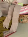 Autumn mid tube split toe socks solid color versatile slouch socks breathable women socks - One Size / Chestnut