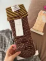 Korean ins retro contrast stripe dot stirrup leg warmers, stylish stacked socks - One Size / Coffee
