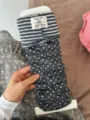 Korean style striped polka dot stirrup leg warmers aesthetic vintage cute knit socks - One Size / Dark Gray