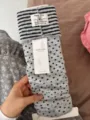 Korean style vintage color contrast polka dot stirrup leg warmers layered socks women - One Size / Light Gray