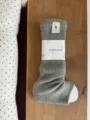 Grey knit wool stirrup socks, cozy winter fleece leg warmers, stylish Japanese style. - One Size / Grey Green