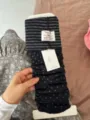 Korean style retro color block layered stirrup leg warmers striped polka dot women socks - One Size / Black