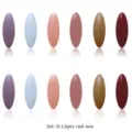 Set aus 12 matten Morandi farbigen Sicherheitsnadeln Hijab Schal Clips dekorative Knöpfe Damen - Set 3: Rot