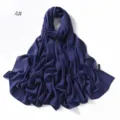 Einfarbig Perle Chiffon langer Schal für Damen, eleganter Drapierung Hijab Tuch. - 4#