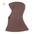 Solid color mercerized cotton breathable neck guard hijab cap for women daily wear - 46cm / Khaki