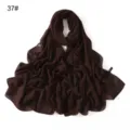 Einfarbiges Perlen-Chiffon Hijab Tuch, glatter, weicher und atmungsaktiver langer Schal. - 37#