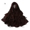 Dunkelbrauner einfarbiger Chiffon-Langschaal für Damen, atmungsaktiver weicher fließender Hijab. - 7#