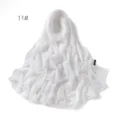 Einfarbig weißes Chiffon Hijab Tuch für Damen, leichtes atmungsaktives langes Tuch. - 11#