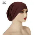 Bonnet turban uni souple et respirant pour femmes confortable au quotidien chic - Taille unique / Café