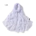 Einfarbig hellila Chiffon Langschal für Damen, eleganter Fall und atmungsaktives, weiches Material. - 12#