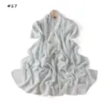 Detail view of the fresh plaid printed chiffon long scarf, lightweight women shawl. - Style 17