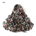 Trendy geometric print long scarf, contrast color block design, soft and lightweight shawl. - Polka Dot (#4)