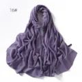 Einfarbiges lila Chiffon-Tuch für Damen, leichtes, fließendes und langes Kopftuch. - 16#