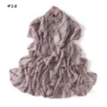 Women fashion plaid chiffon scarf lightweight long shawl breathable sun protection neckerchief - Style 18