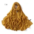 Einfarbiges Chiffon Langtuch für Damen, leicht, atmungsaktiv, fließend gelbes Damenschal. - 17#