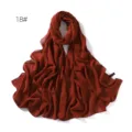 Einfarbiger Chiffon Langschal für Damen, weicher drapierter Hijab in elegantem Rostrot. - 18#