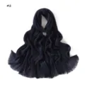 Close-up detail of the navy blue pleated scarf showing fine texture and fringed edge craftsmanship. - Dark Blue