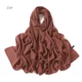 Einfarbiges Perl-Chiffon Hijab, weicher langer Damenschal, elegantes tägliches Kopftuch. - 21#