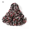 Geometric colorblock print long scarf, soft lightweight fashion shawl and neck wrap for daily wear. - Style #8