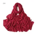 Einfarbiges Chiffon Kopftuch, leichtes und atmungsaktives langes Damentuch in Rotfarbe. - 22#