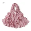 Einfarbiges rosa Chiffon Kopftuch für Damen, leichtes atmungsaktives langes Schal Tuch. - 23# Gelb
