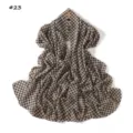 Brown and white gingham plaid chiffon scarf, lightweight and breathable long shawl for women. - Style 23