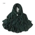 Detailansicht des dunkelgrünen Chiffon Schals für Damen, weicher Fall und leicht. - 24#