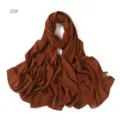 Einfarbiger Chiffon Langschal für Damen, leichtes atmungsaktives Tuch und Hijab. - 25#