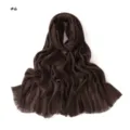 Solid color pleated fringed women's scarf, versatile breathable casual shawl and headscarf. - Dark Brown
