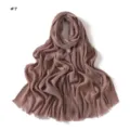 Solid crinkled frayed edge women scarf breathable fashion shawl hijab style new design - Dusty Pink