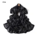 Women plaid chiffon scarf elegant long shawl lightweight sun protection wrap casual neckerchief - Style 26