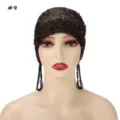 Beaded mesh cap elegant tassel turban vintage flapper hat rhinestone headwear for women - 9#