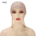 Beaded mesh cap detail view, elegant sequin fringe design, premium fashion accessory close-up - 10#