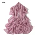 Solid color silver silk chiffon scarf lightweight breathable pink shawl for women detail view - Sakura Pink