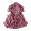 Solid silver silk chiffon thin scarf elegant pleated shawl versatile breathable women headscarf - Xilan Pink