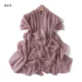 Detailed view of the shimmering chiffon scarf in mauve, lightweight and breathable fabric. - Hibiscus Purple