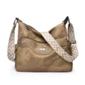 Women soft leather crossbody shoulder bag large capacity casual mother bag stylish design - Brown