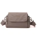 Minimalist commuter nylon crossbody bag for women, versatile solid color casual shoulder bag. - Cocoa