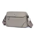 Casual women nylon crossbody bag lightweight daily shoulder bag versatile small square purse - L / Khaki