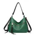Green hobo shoulder crossbody bag for women, large capacity stylish casual everyday purse. - Green