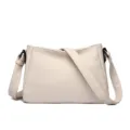 Elegant women's leather shoulder bag minimalist crossbody bag casual daily handbag - Off White