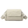 Minimalist solid color casual crossbody bag, lightweight fashion commuter shoulder bag. - Vanilla Cow