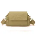 Casual khaki crossbody bag for women, lightweight nylon design with multiple pockets for daily use. - Caramel Pudding