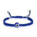 Bracelet tressé œil bleu porte-bonheur cordon réglable bijoux tendance pour femme. - Œil Bleu Cordon Bleu