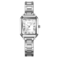 Orologio al quarzo quadrato argento di lusso SKMEI da donna con cinturino in metallo. - Cassa Argento Quadrante Argento