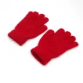 Guanti invernali caldi in maglia rossa da donna, spessi guanti a cinque dita a tinta unita. - Taglia Unica Adulto / Rosso Vivo