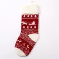 Grande calza di Natale lavorata a maglia rosso bianco renna albero regalo festa caramelle - 5